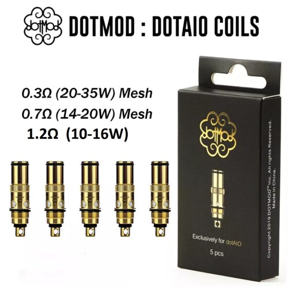 DotAio Coil 0.3Ohm – 0.7Ohm - 1.2Ohm Mesh coils