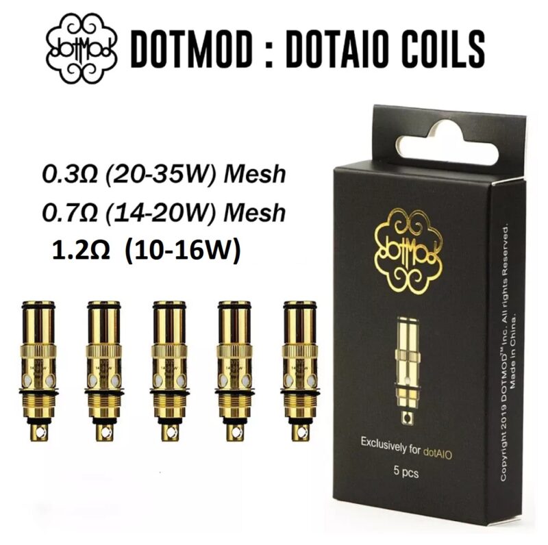 DotAio Coil 0.3Ohm – 0.7Ohm - 1.2Ohm Mesh coils
