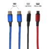 USB Cable 4 en 1 - 2 Type C 125 cm 2.8A 1 Micro Usb 1 Lightning