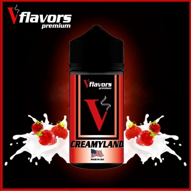 Creamyland Vflavors 120 ml (φράουλα-γλυκιά κρέμα)