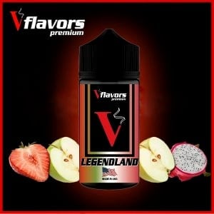 Legendland Vflavors 60 ml (ζουμερά πράσινα μήλα, φράουλες και dragon)