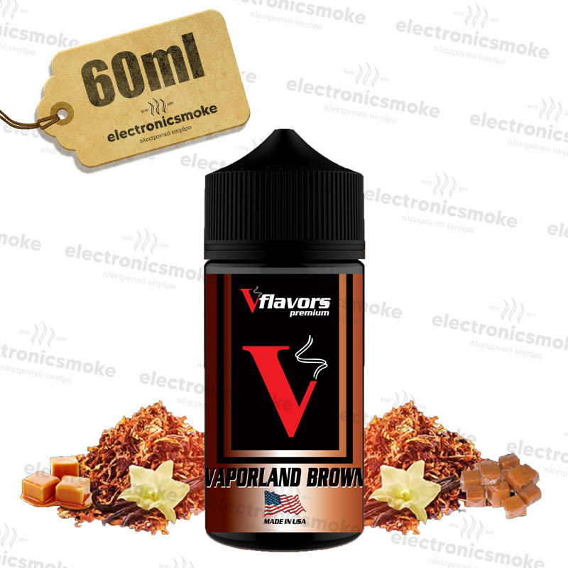 Vaporland Brown Vflavors 60 ml ( καπνικό καραμέλα βουτύρου-βανίλια )