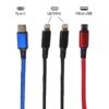 USB Cable 4 σε 1 ( 2 Lightning 1 Micro Usb 1 Type C) 125cm 2.8A