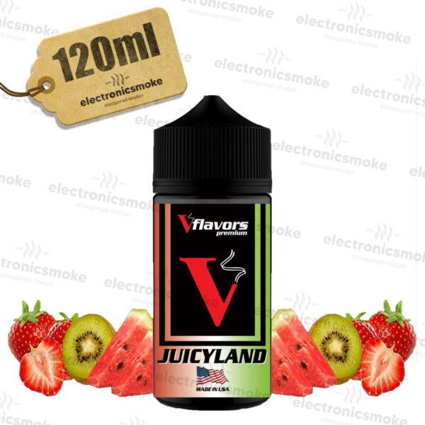 Juicyland Vflavors 120ml (ζουμερό καρπούζι, κατακόκκινες φράουλες και ακτινίδιο)