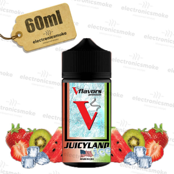 Juicyland ICE Vflavors 60ml (ζουμερό καρπούζι - κατακόκκινες φράουλες - ακτινίδιο - πάγο)