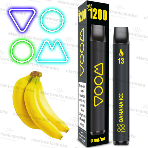 Banana Ice 1200 puffs – Χωρίς Νικοτίνη VOOM 13 ( Μπανάνα - Μέντα )