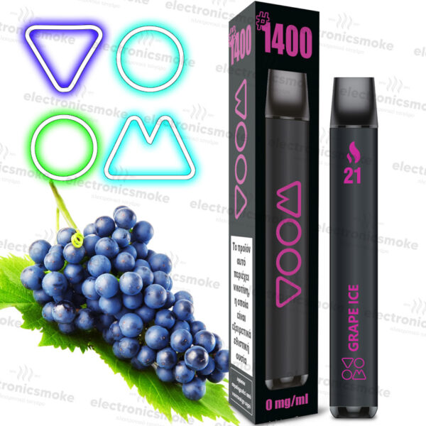 Grape Ice 1400 puffs – Χωρίς Νικοτίνη VOOM 21 ( Σταφύλι - μέντα )