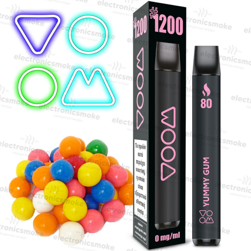Yummy Gum 1200 puffs – Χωρίς Νικοτίνη VOOM 80 ( Τσίχλοφούσκα )