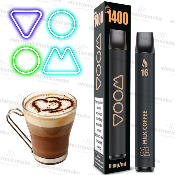 Milk Coffee 1400 puffs – Χωρίς Νικοτίνη - VOOM 16 ( Καφες )