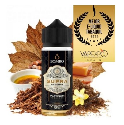 Bombo Platinum Tobaccos Supra Reserve Flavorshot 40ml -120ml (Ξανθός καπνός με απαλές νότες από καραμέλα, βανίλια και ξηρούς καρπούς )